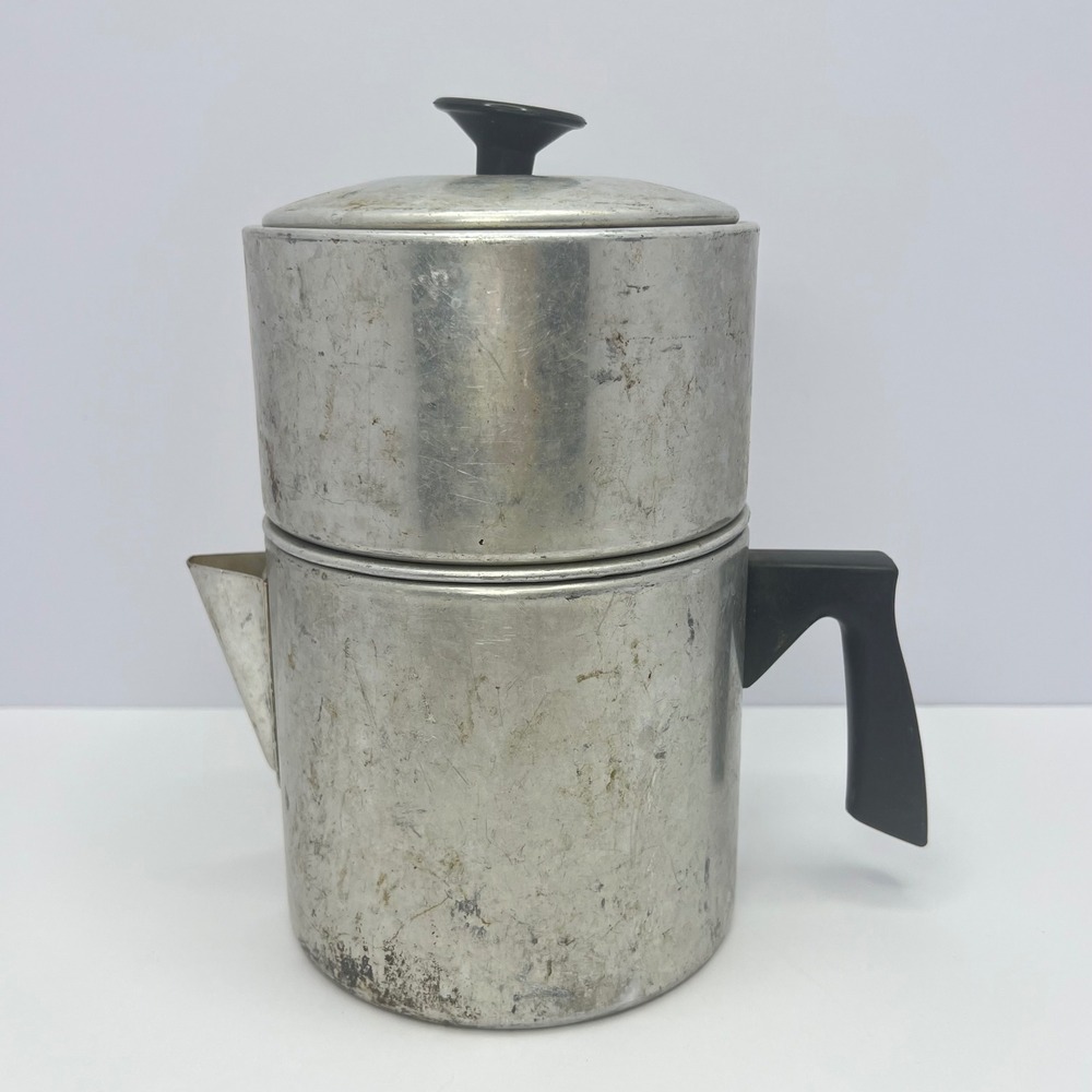 Mirro Drip Coffee Maker Pot 7 Cup Aluminum Vintage Kitchenware Camping Retro MCM